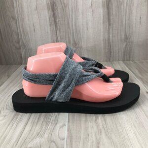 Skechers Yoga Sandals Womens 11 Gray Meditation Flat Comfort Shoes